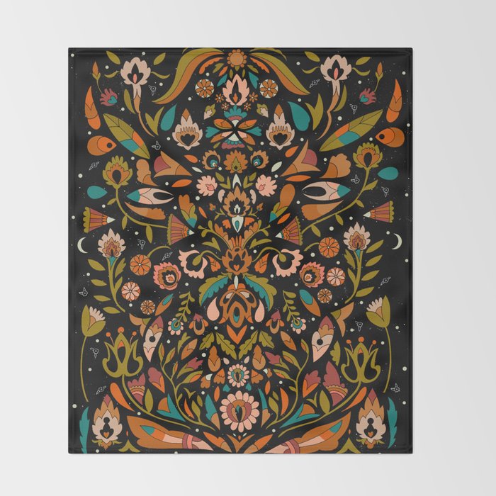 Botanical Print Throw Blanket Gallery Image 2