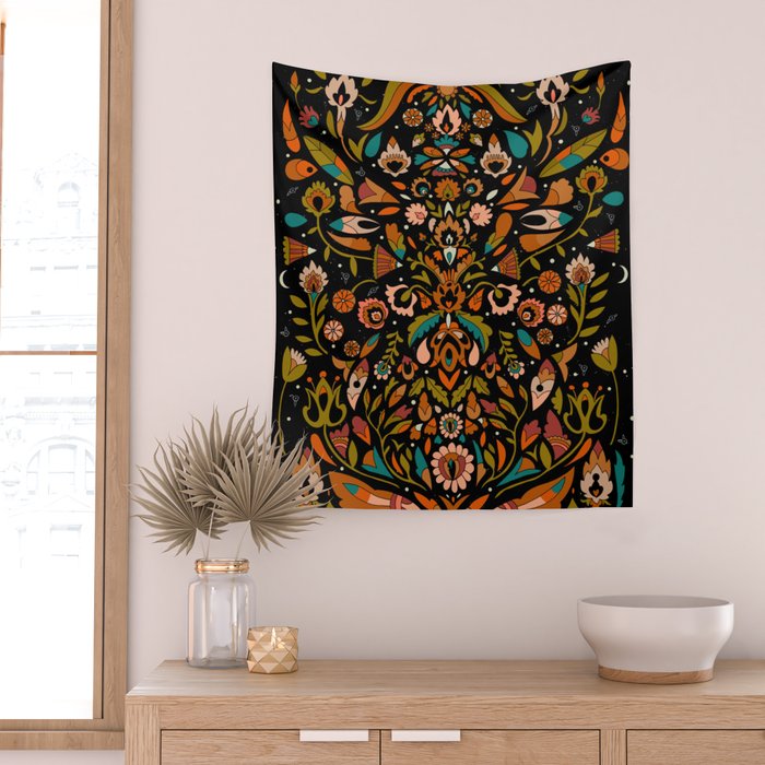 Botanical Print Wall Tapestry Gallery Image 2