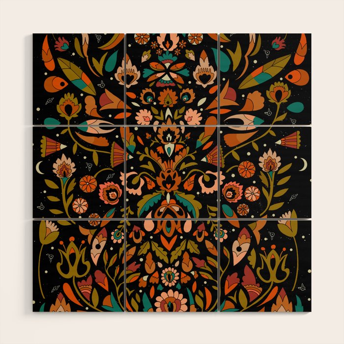 Botanical Print Wood Wall Art Gallery Image 1