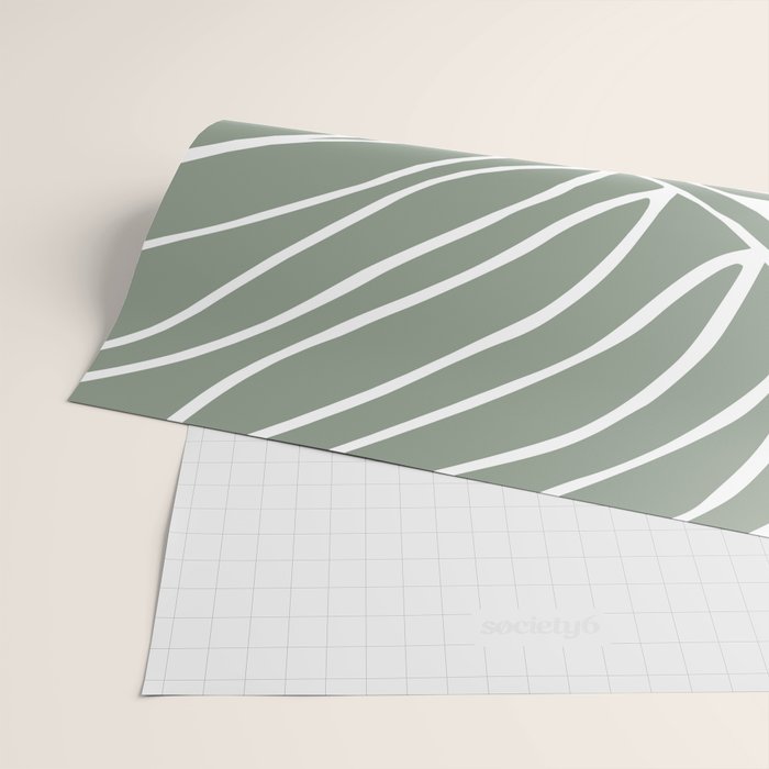 Minimalist, Tropical Leaf, Green, Boho Wall Art Wrapping Paper Gallery Image 2