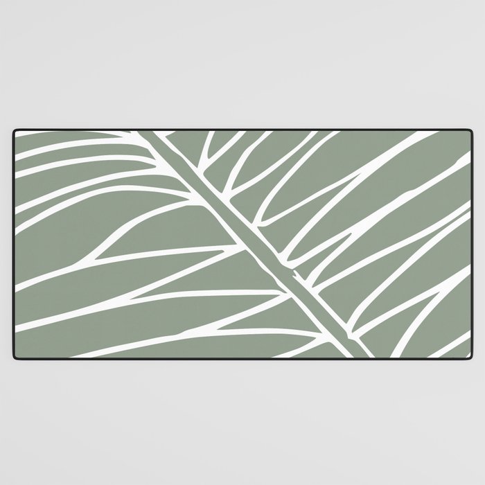 Minimalist, Tropical Leaf, Green, Boho Wall Art Desk Mat Gallery Image 3