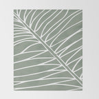 Minimalist, Tropical Leaf, Green, Boho Wall Art Throw Blanket Gallery Image 2