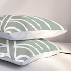 Minimalist, Tropical Leaf, Green, Boho Wall Art Pillow Sham Gallery Image 3