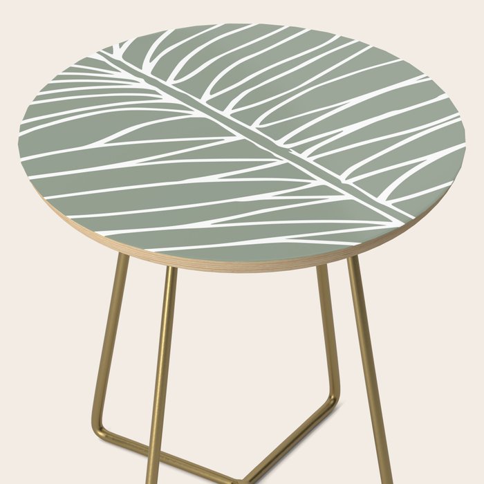 Minimalist, Tropical Leaf, Green, Boho Wall Art Side Table Gallery Image 2