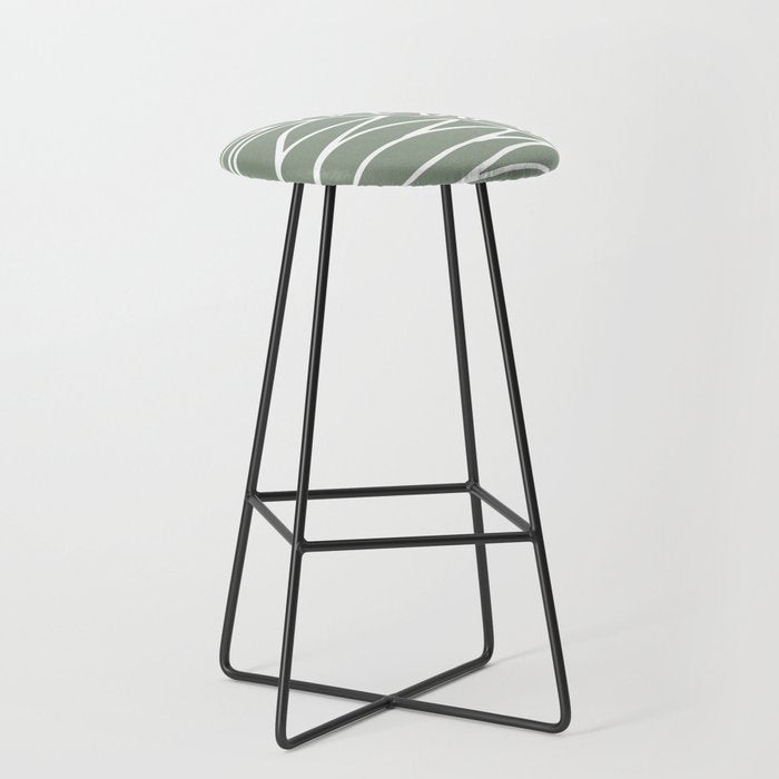 Minimalist, Tropical Leaf, Green, Boho Wall Art Stool Gallery Image 1