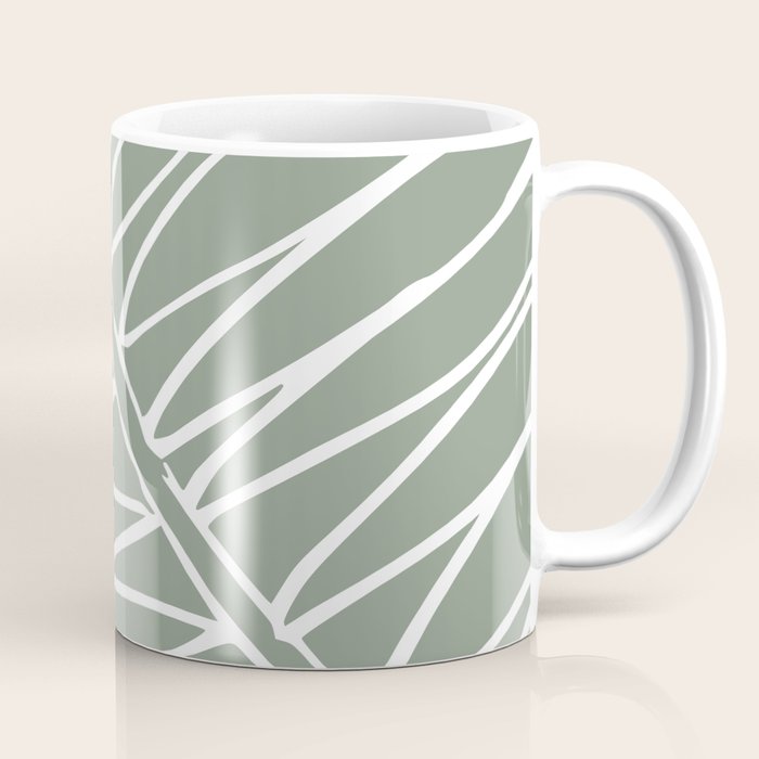 Minimalist, Tropical Leaf, Green, Boho Wall Art Coffee Mug Gallery Image 1