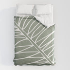 Minimalist, Tropical Leaf, Green, Boho Wall Art Duvet Cover Gallery Image 6