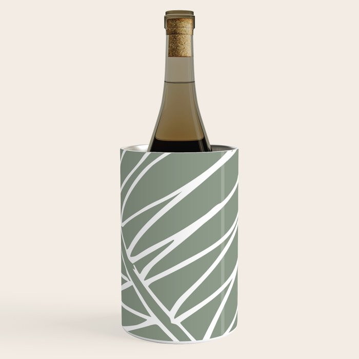 Minimalist, Tropical Leaf, Green, Boho Wall Art Wine Chiller Gallery Image 3