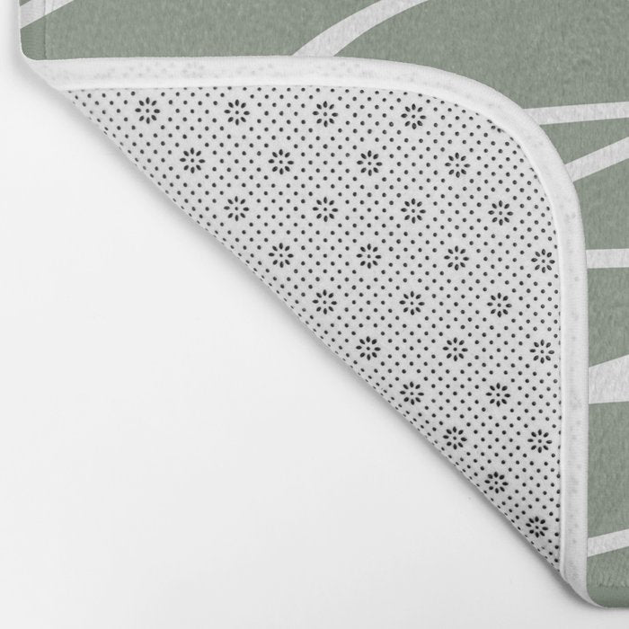 Minimalist, Tropical Leaf, Green, Boho Wall Art Bath Mat Gallery Image 2
