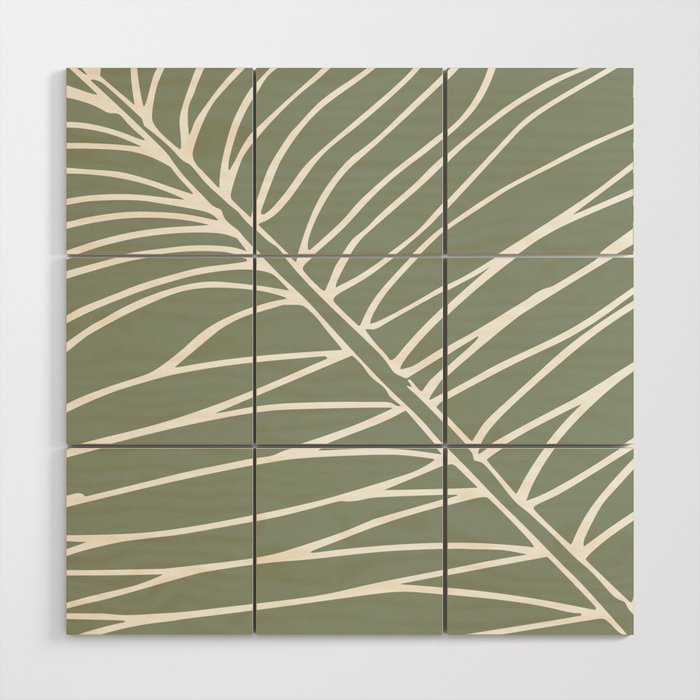 Minimalist, Tropical Leaf, Green, Boho Wall Art Wood Wall Art Gallery Image 1