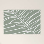 Minimalist, Tropical Leaf, Green, Boho Wall Art Welcome Mat Gallery Image 1