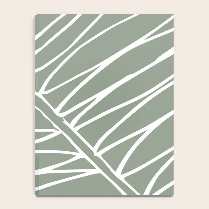 Minimalist, Tropical Leaf, Green, Boho Wall Art Notebook Gallery Image 4