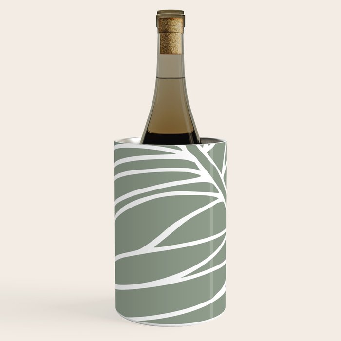 Minimalist, Tropical Leaf, Green, Boho Wall Art Wine Chiller Gallery Image 2