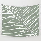Minimalist, Tropical Leaf, Green, Boho Wall Art Wall Tapestry Gallery Image 4