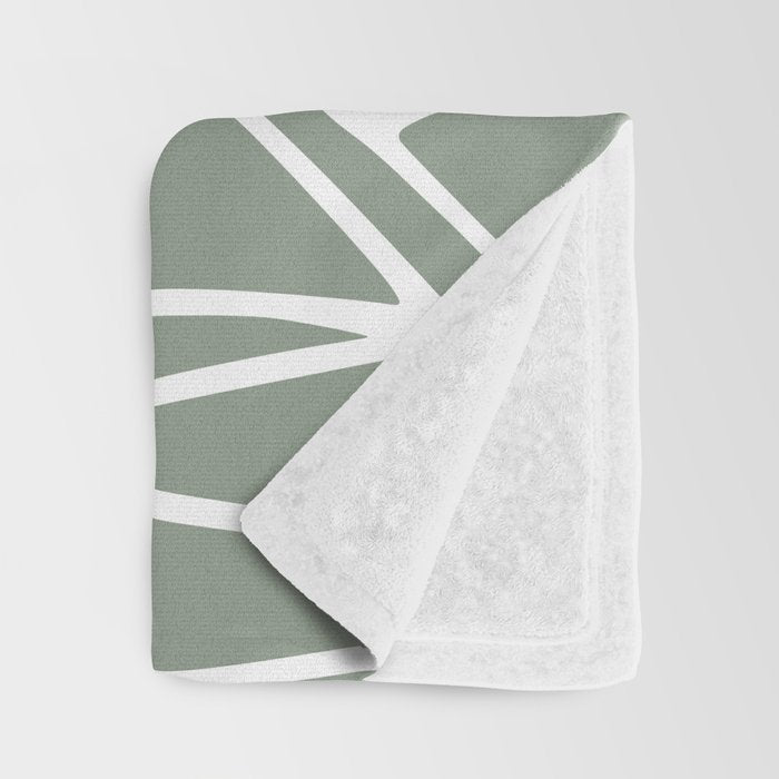 Minimalist, Tropical Leaf, Green, Boho Wall Art Throw Blanket Gallery Image 3