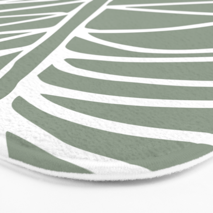 Minimalist, Tropical Leaf, Green, Boho Wall Art Bath Mat Gallery Image 3