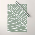 Minimalist, Tropical Leaf, Green, Boho Wall Art Wrapping Paper Gallery Image 1