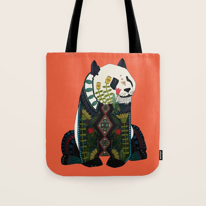 panda orange Tote Bag Gallery Image 1