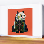 panda orange Wall Mural Gallery Image 2
