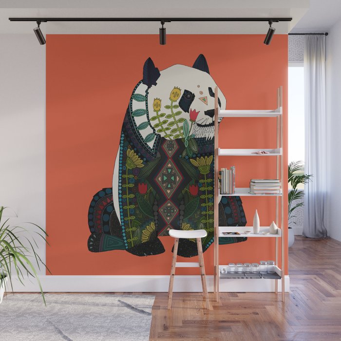 panda orange Wall Mural Gallery Image 1