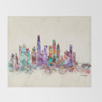 los angeles california skyline Throw Blanket Gallery Image 2