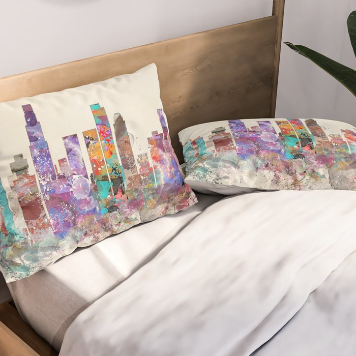 los angeles california skyline Pillow Sham Gallery Image 2