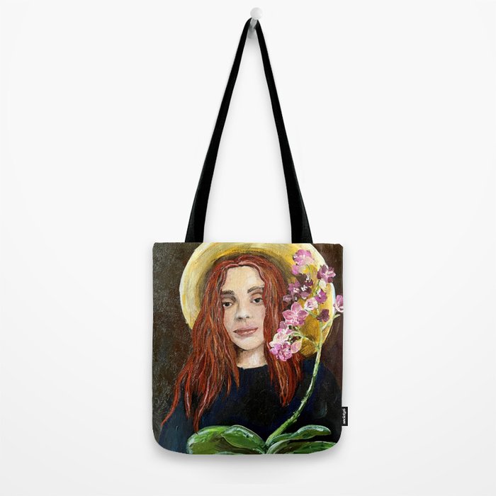 The Orchid Farmer Acrylic Painting Tote Bag Gallery Image 2