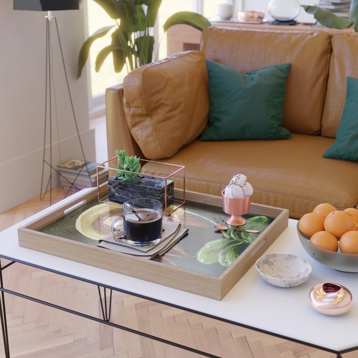 The Orchid Farmer Acrylic Painting Serving Tray Gallery Image 2