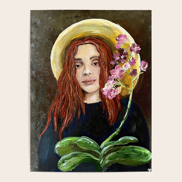 The Orchid Farmer Acrylic Painting Poster Gallery Image 1