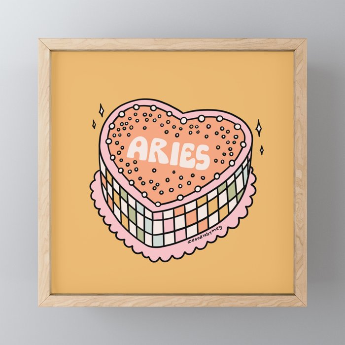 Aries Heart Cake Mini Art Print Gallery Image 1