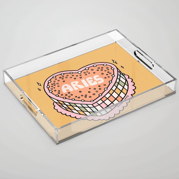 Aries Heart Cake Acrylic Tray Gallery Image 1