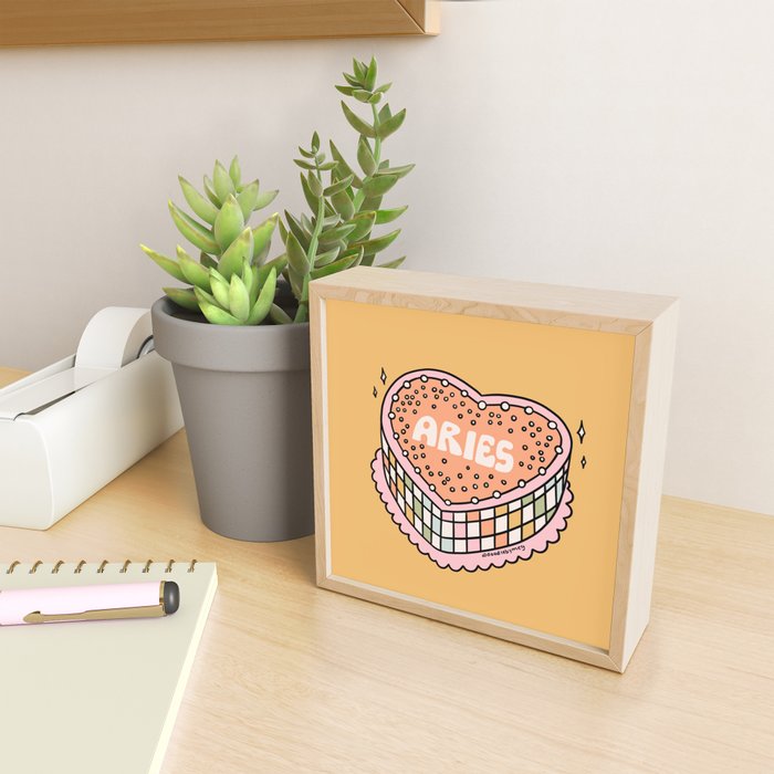 Aries Heart Cake Mini Art Print Gallery Image 2