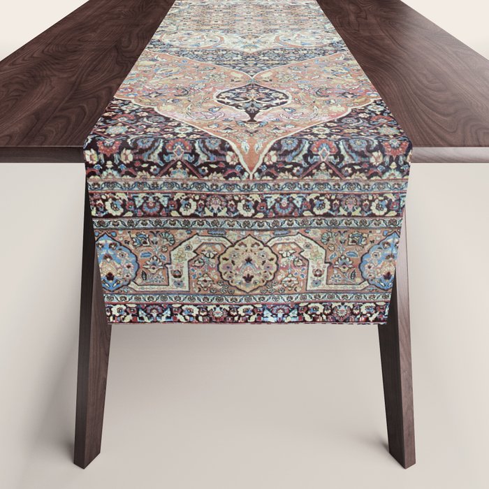 Haj Jalili Tabriz Persian Rug Print Table Runner Gallery Image 1