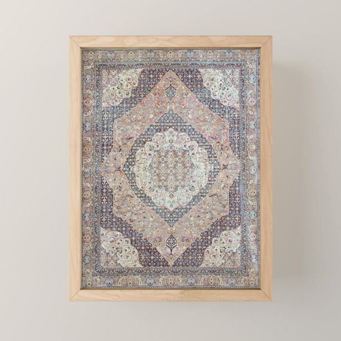 Haj Jalili Tabriz Persian Rug Print Mini Art Print Gallery Image 1