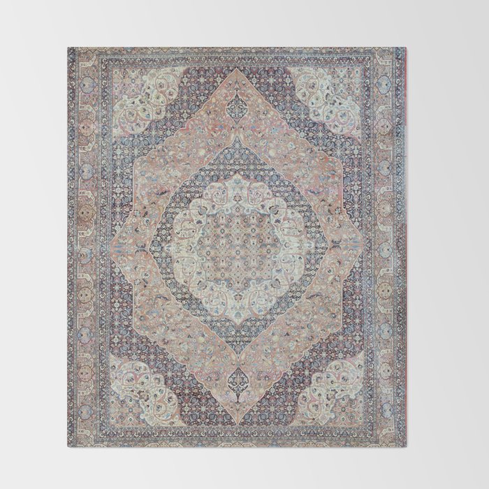 Haj Jalili Tabriz Persian Rug Print Throw Blanket Gallery Image 2