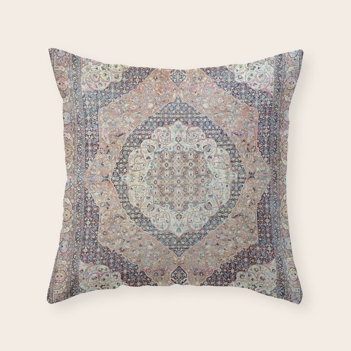 Haj Jalili Tabriz Persian Rug Print Throw Pillow Gallery Image 6