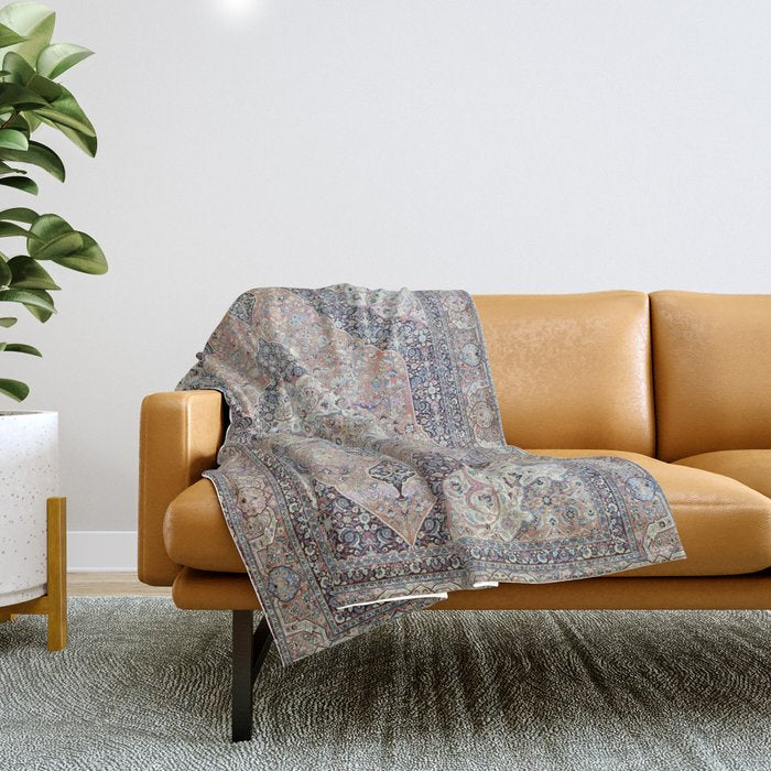 Haj Jalili Tabriz Persian Rug Print Throw Blanket Gallery Image 1