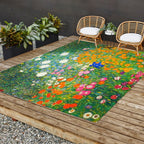 Gustav Klimt Flower Garden Outdoor Rug Gallery Image 2