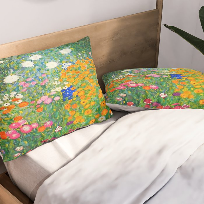 Gustav Klimt Flower Garden Pillow Sham Gallery Image 2