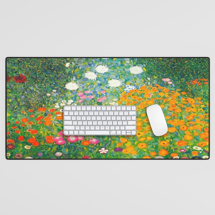 Gustav Klimt Flower Garden Desk Mat Gallery Image 1
