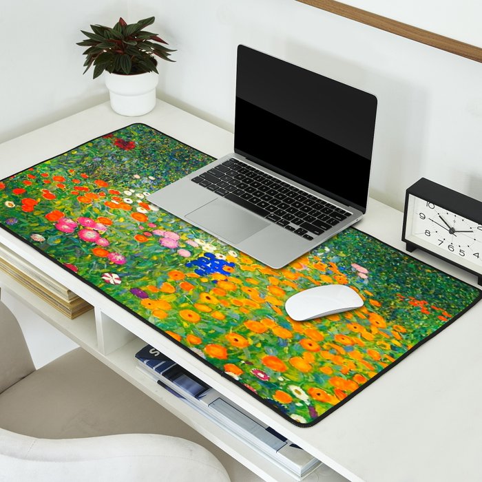 Gustav Klimt Flower Garden Desk Mat Gallery Image 2