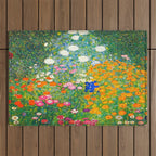 Gustav Klimt Flower Garden Outdoor Rug Gallery Image 1