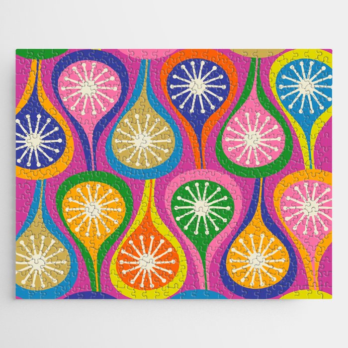 Colorful Mid Century Modern Atomic Drops Fun Retro Pattern Jigsaw Puzzle Gallery Image 1