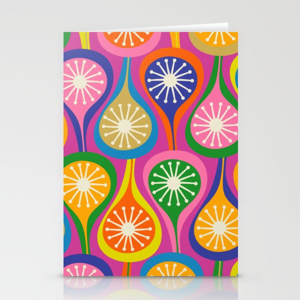 Colorful Mid Century Modern Atomic Drops Fun Retro Pattern Stationery Card Gallery Image 2