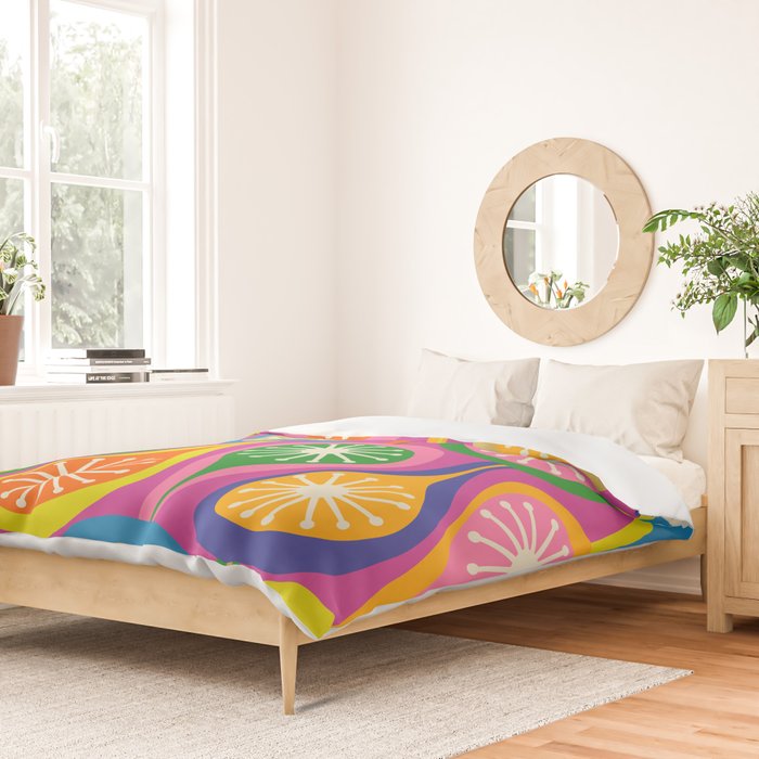 Colorful Mid Century Modern Atomic Drops Fun Retro Pattern Duvet Cover Gallery Image 2
