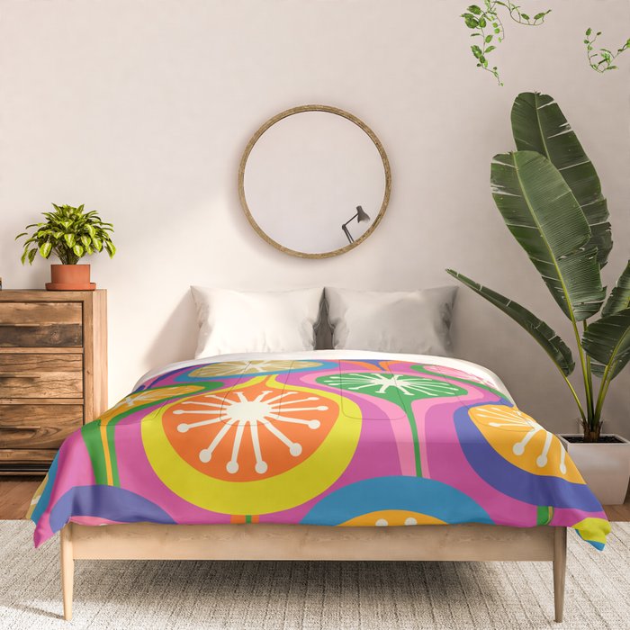 Colorful Mid Century Modern Atomic Drops Fun Retro Pattern Comforter Gallery Image 3