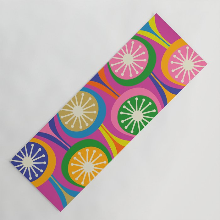 Colorful Mid Century Modern Atomic Drops Fun Retro Pattern Yoga Mat Gallery Image 1