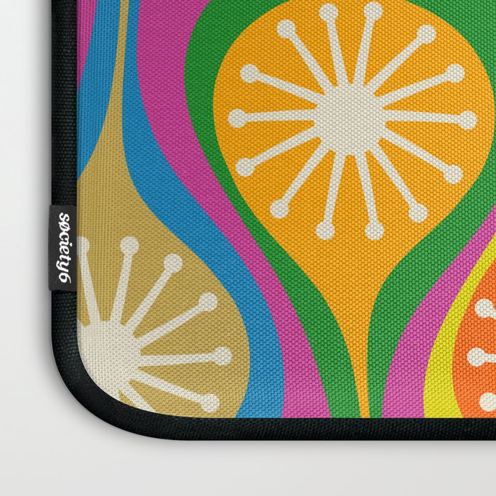 Colorful Mid Century Modern Atomic Drops Fun Retro Pattern Laptop Sleeve Gallery Image 3