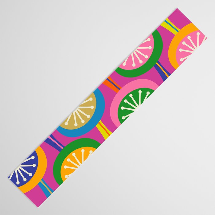 Colorful Mid Century Modern Atomic Drops Fun Retro Pattern Table Runner Gallery Image 3