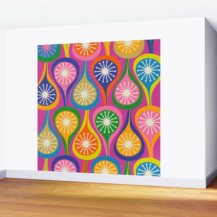 Colorful Mid Century Modern Atomic Drops Fun Retro Pattern Wall Mural Gallery Image 2